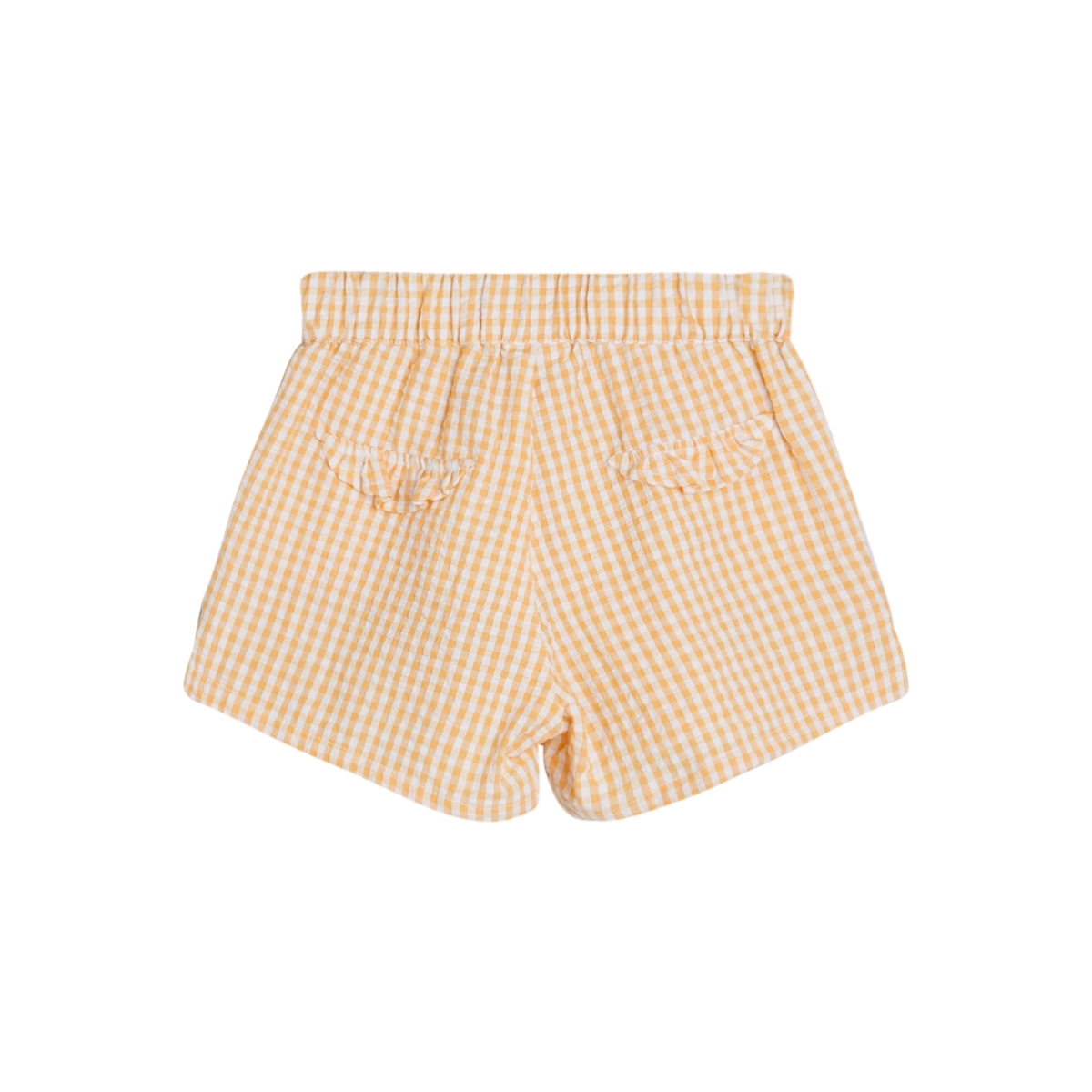 〖 Hust & Claire 〗橘色格紋蝴蝶結短褲