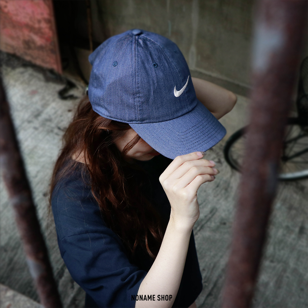 NIKE Sportswear Heritage86 刺繡 小勾 丹寧 牛仔藍 老帽