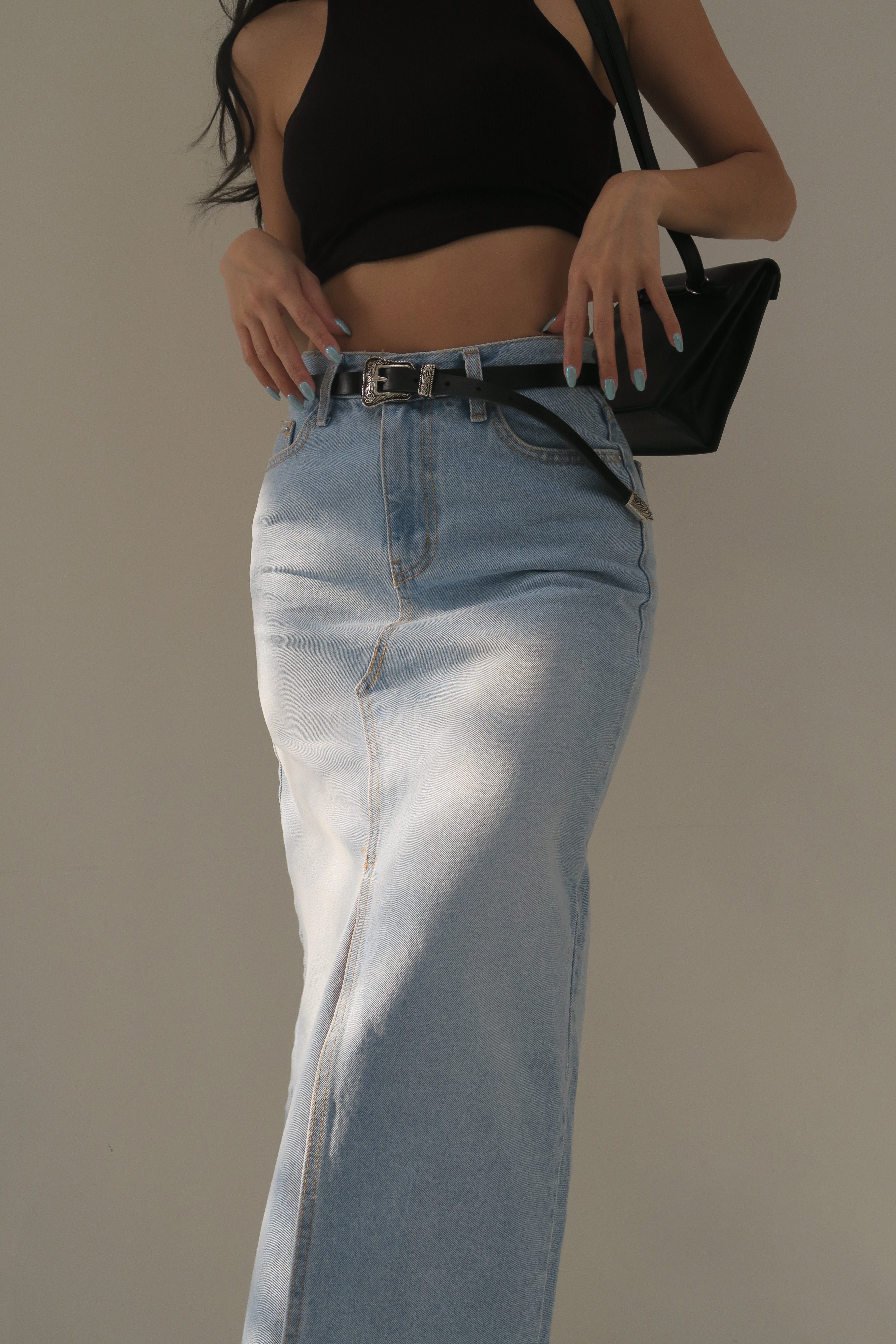 方頭雕花復古皮帶