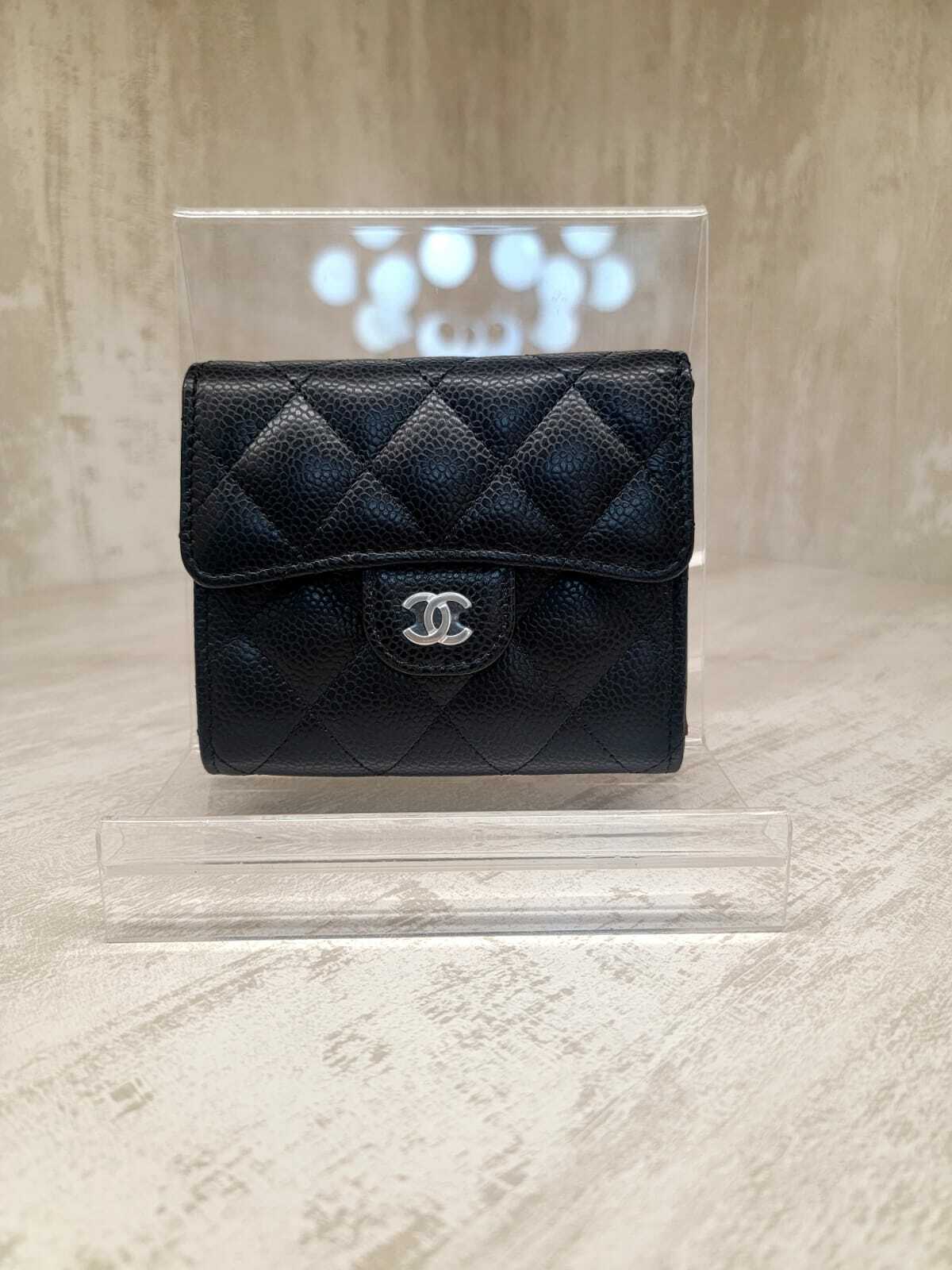 Chanel ap0231 SHORT WALLET black caviar silver 短銀包 黑銀 牛皮