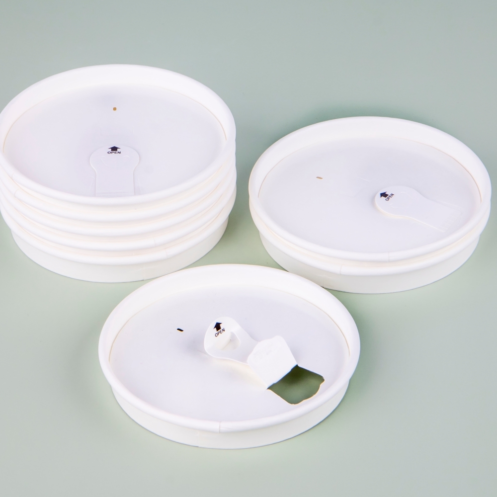 環保紙杯蓋 90口徑 白色