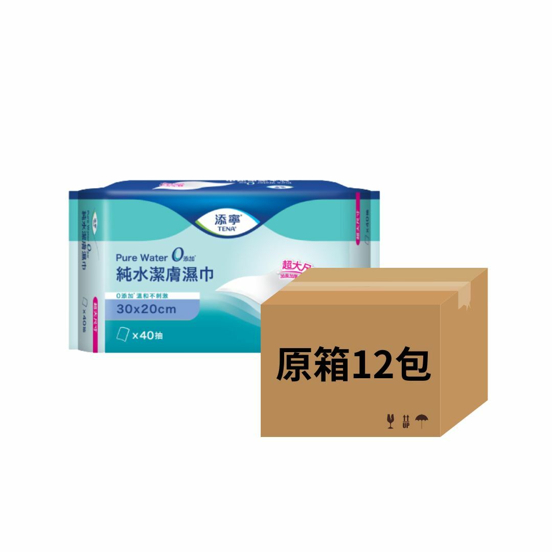 Tena 添寧 - 潔膚濕紙巾 (30 x 20cm) | (原箱12包 x 40片)