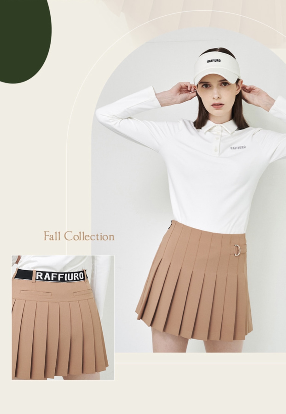 女【現貨】7折起/正韓球衣/韓版球衣/時尚設計師Raffiuro golf品牌/春天款彈性腰圍百摺裙褲/#WM112155