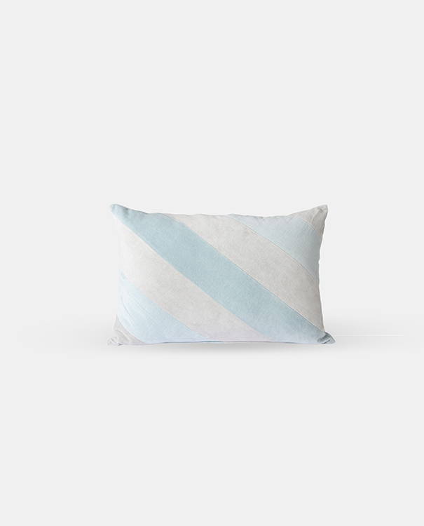 Striped Velvet Cushion Ice Blue 絨布條紋冰藍抱枕