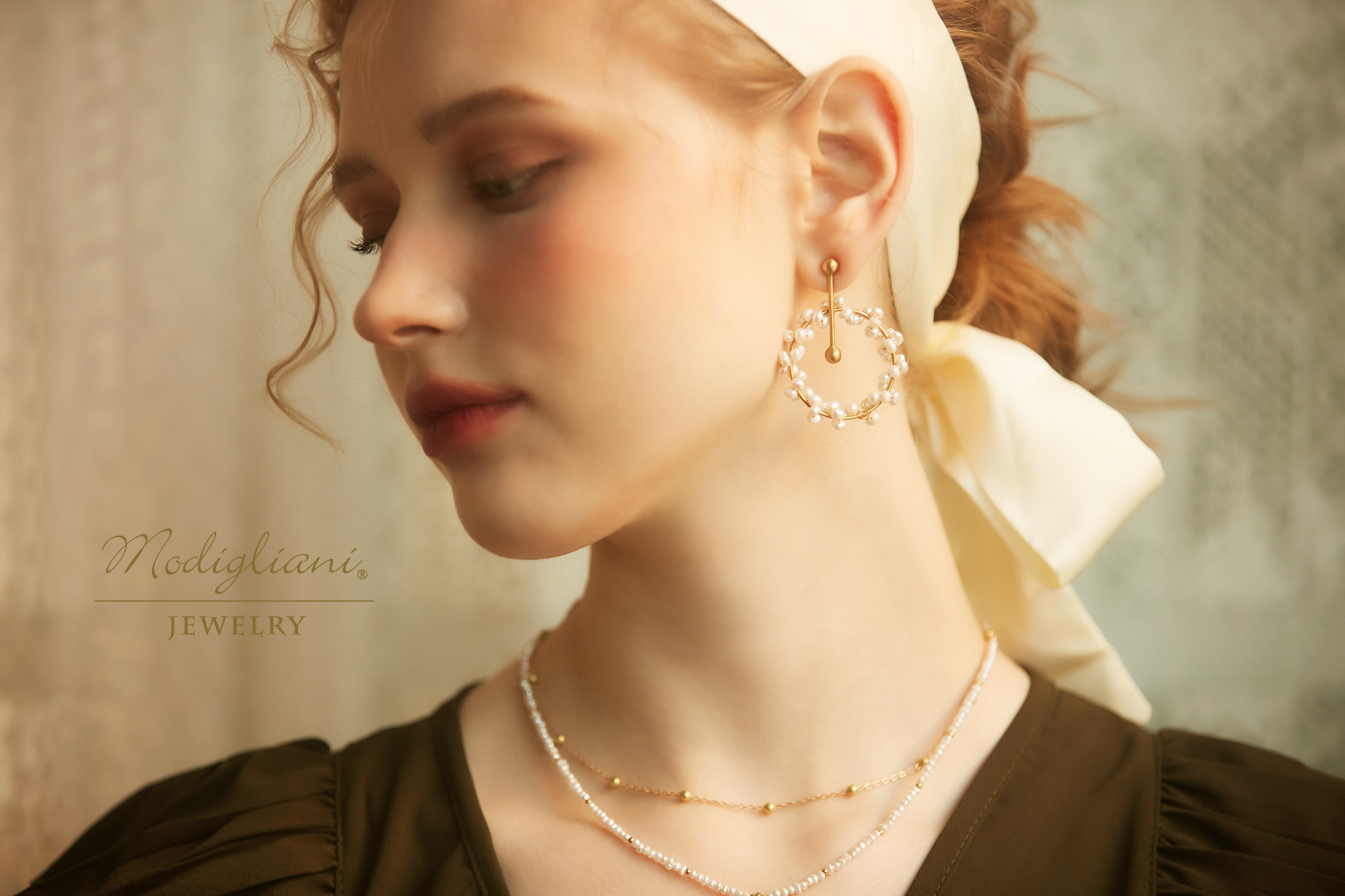 黃銅飾品,黃銅,氣質,天然珍珠,耳環,花圈