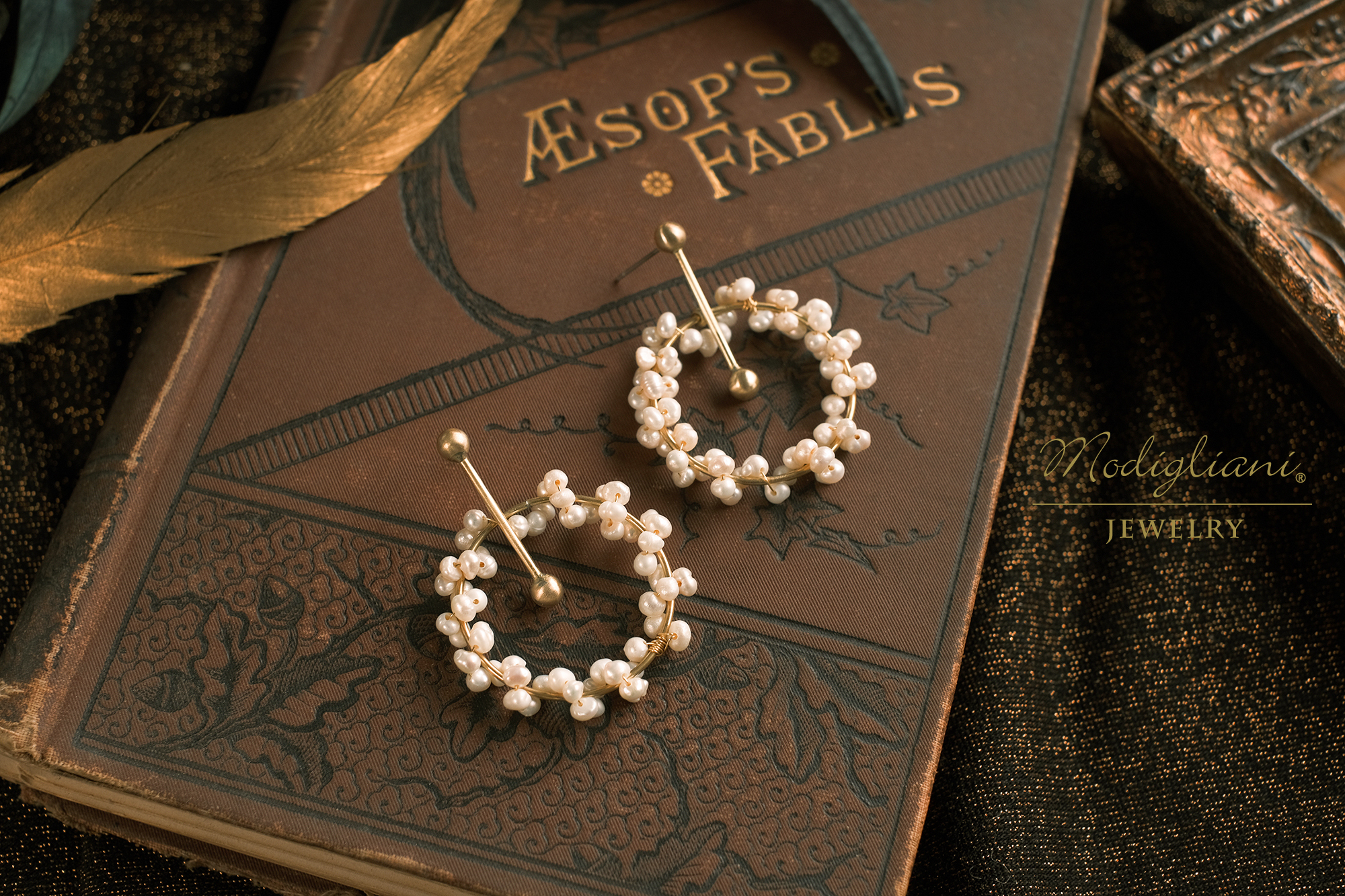 黃銅飾品,黃銅,氣質,天然珍珠,耳環,花圈