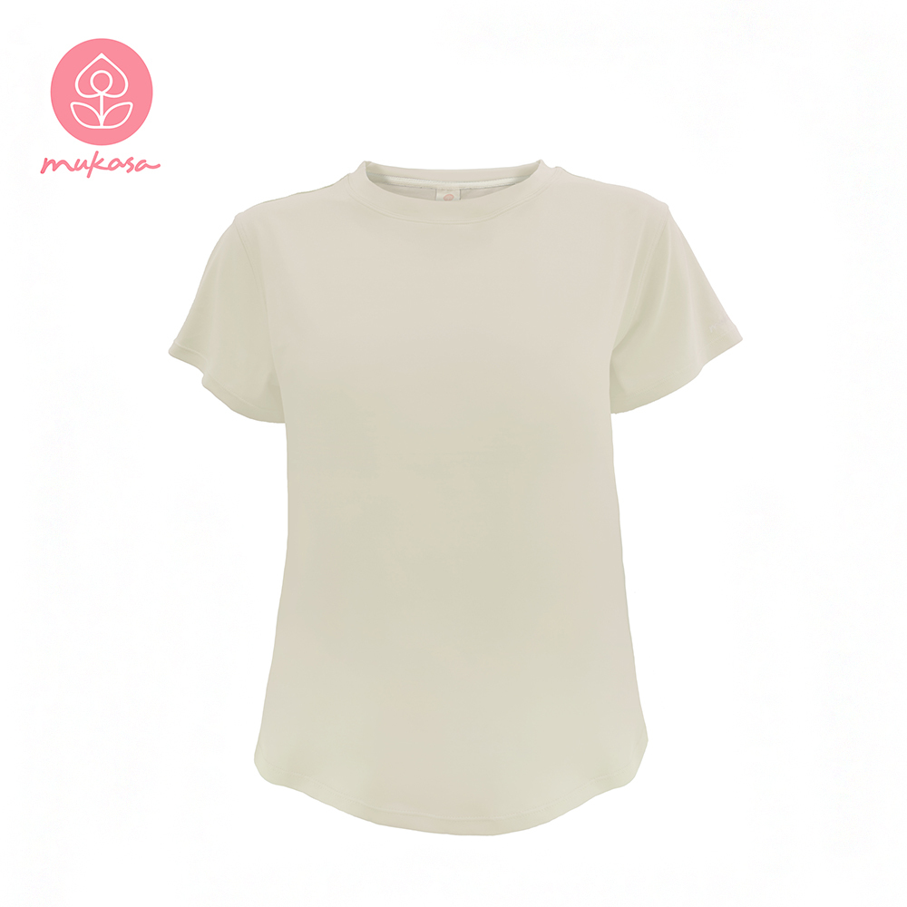 MUKASA 簡約短袖運動上衣-奶油杏 MUK-2204101