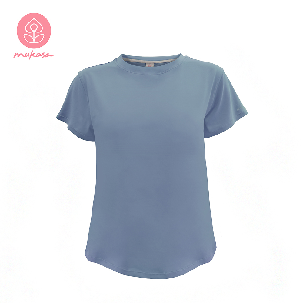 MUKASA 簡約短袖運動上衣-青花藍 MUK-2204104