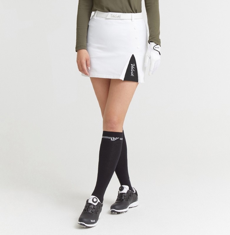 女 【現貨】5折起 /正韓高球衣/時尚知名品牌/Volvik golf/高爾夫球衣/春天款 開叉性感鈕扣窄裙褲/#WM112175-178