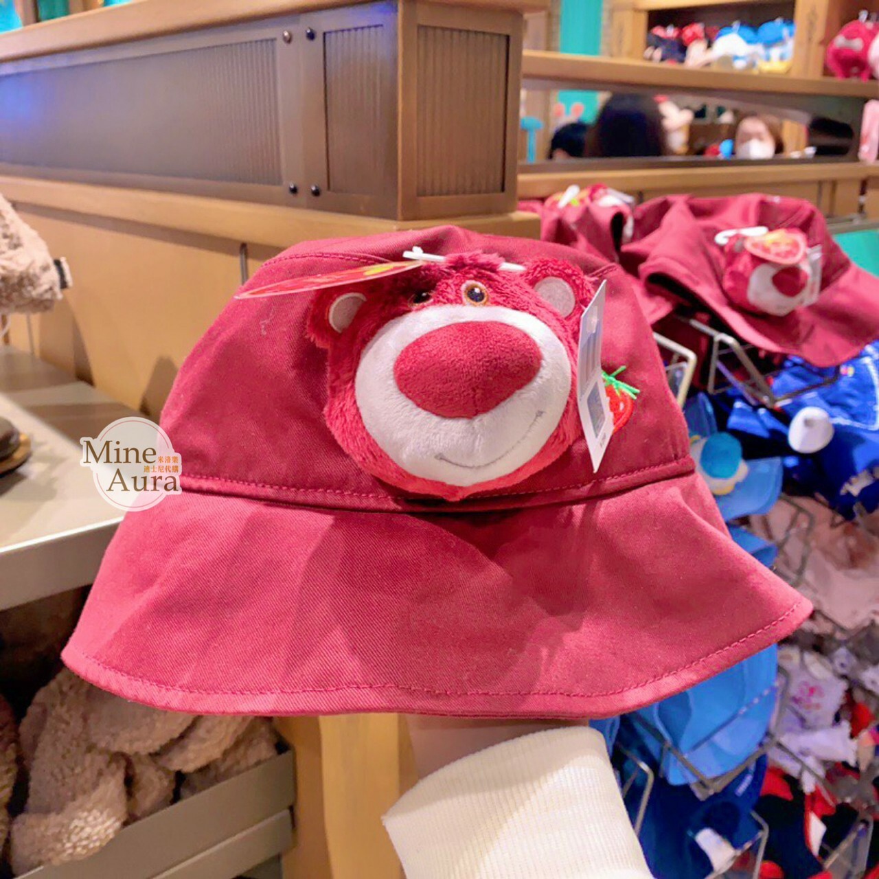 (限時特價) 熊抱哥 Lotso 絨毛大頭 造型 漁夫帽 帽子 有草莓味 玩具總動員 Toy Story -上海迪士尼樂園