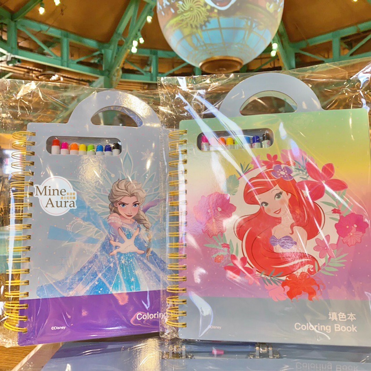 愛麗兒 Ariel 色筆+彩繪本組 線圈 填色本 小美人魚 The Little Mermaid -上海迪士尼樂園
