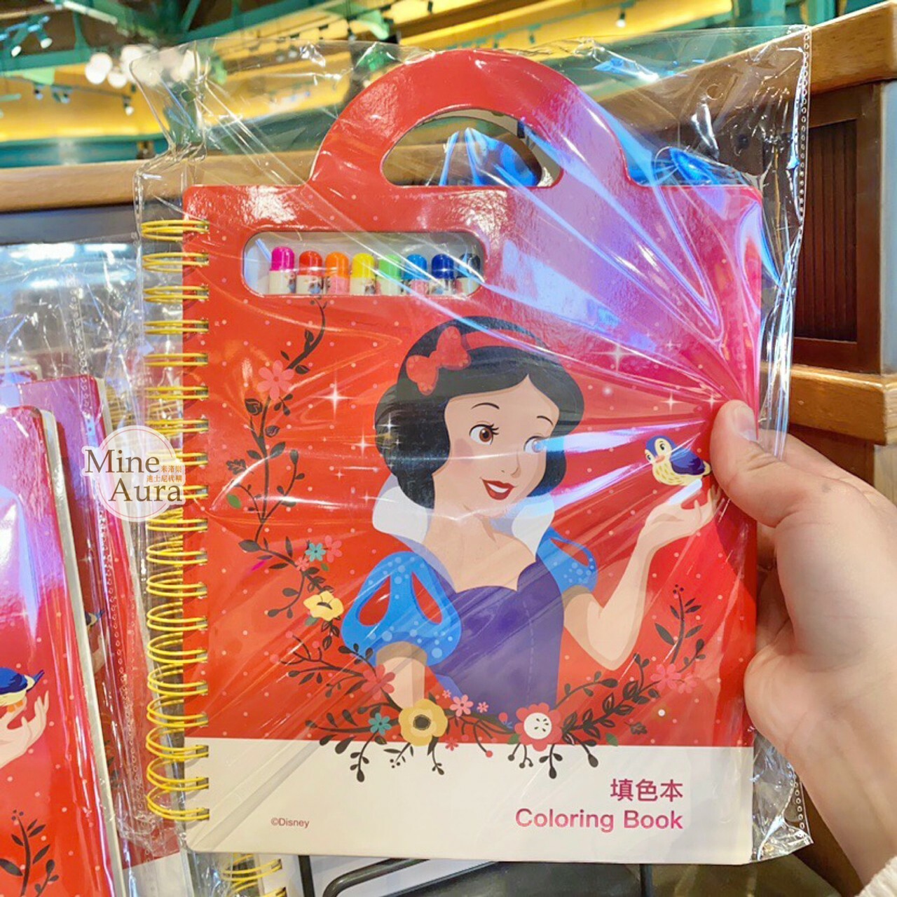 白雪公主 Snow-white 色筆+彩繪本組 線圈 填色本 -上海迪士尼樂園