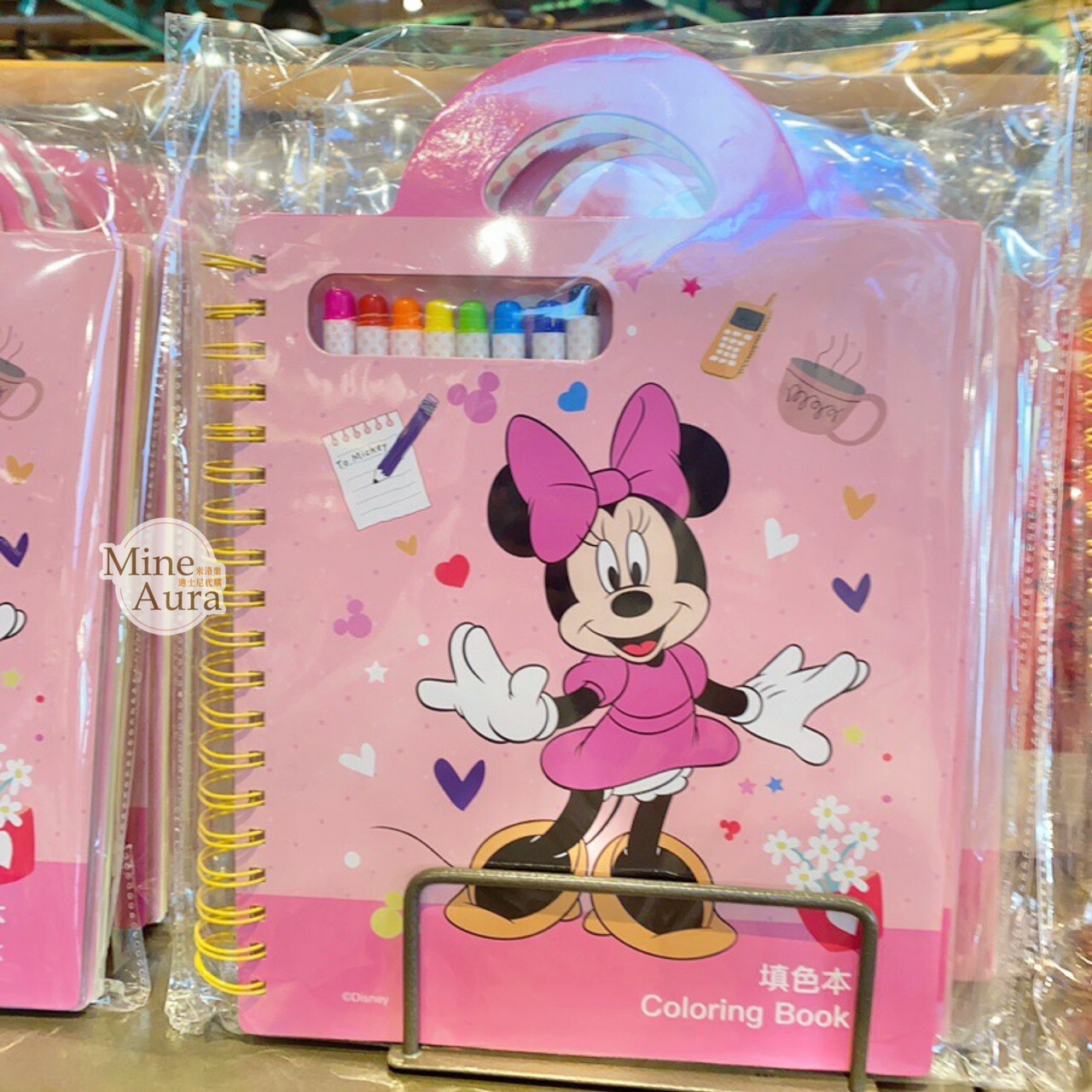 米妮 Minnie 色筆+彩繪本組 線圈 填色本 -上海迪士尼樂園