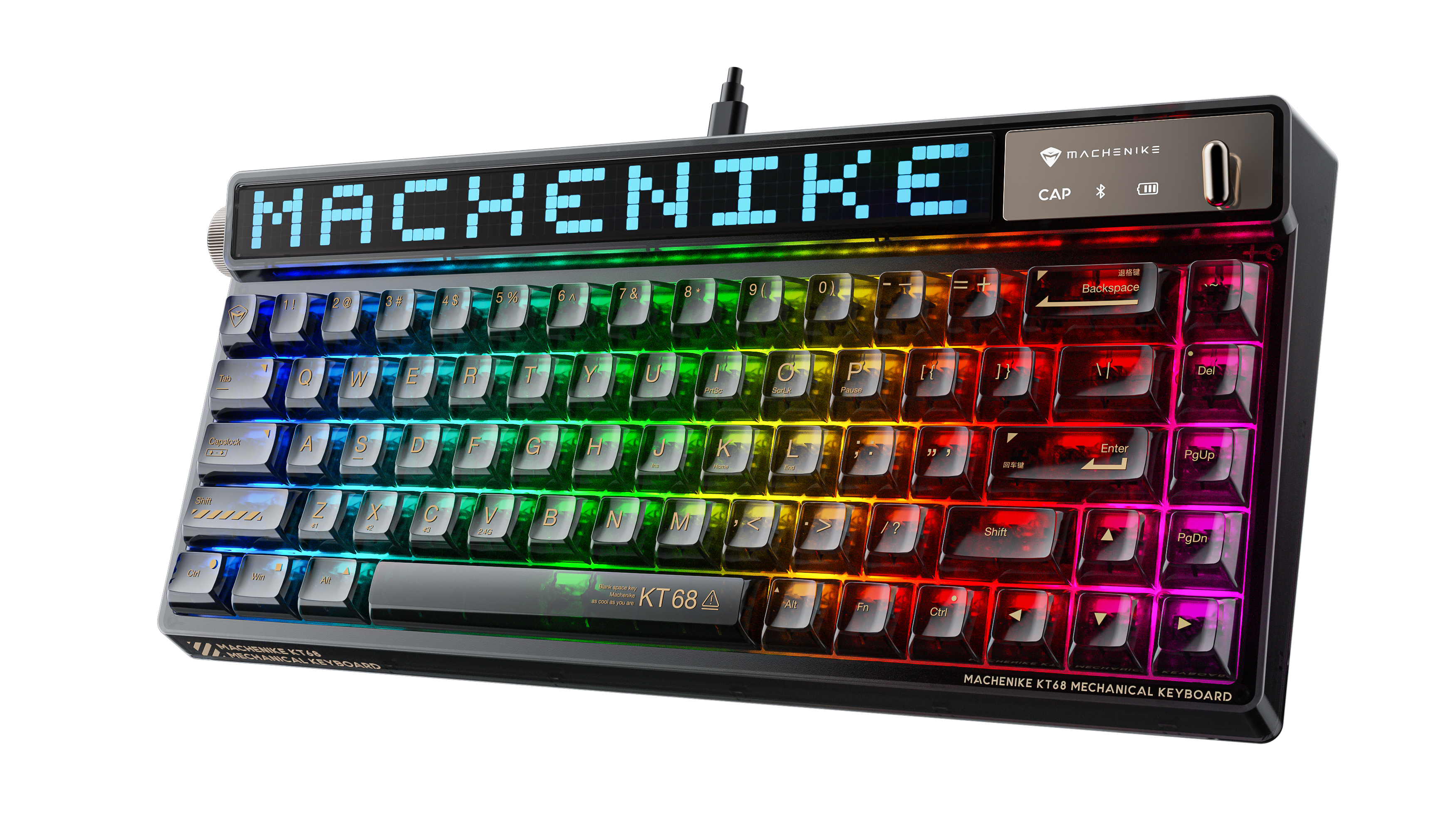 MACHENIKE KT68 Pro LED RGB 機械鍵盤- LED 自定顯示屏- 全鍵可換軸