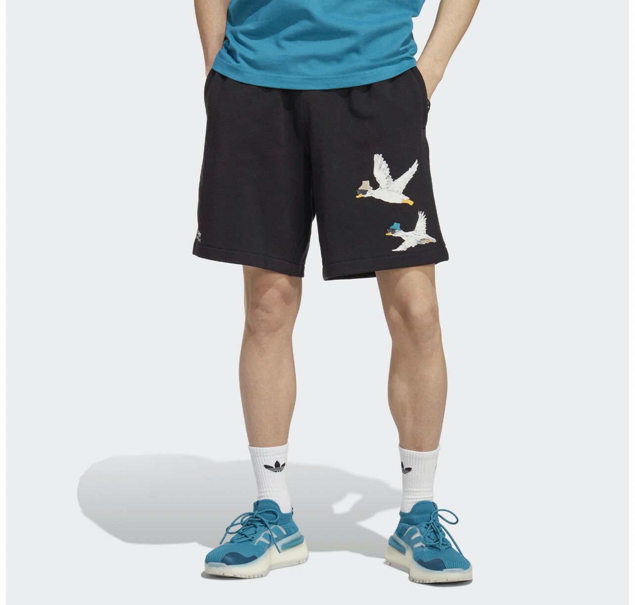 Adidas Adventure 運動短褲 休閒 印花 裊裊飛翔 黑 男款 MAR-