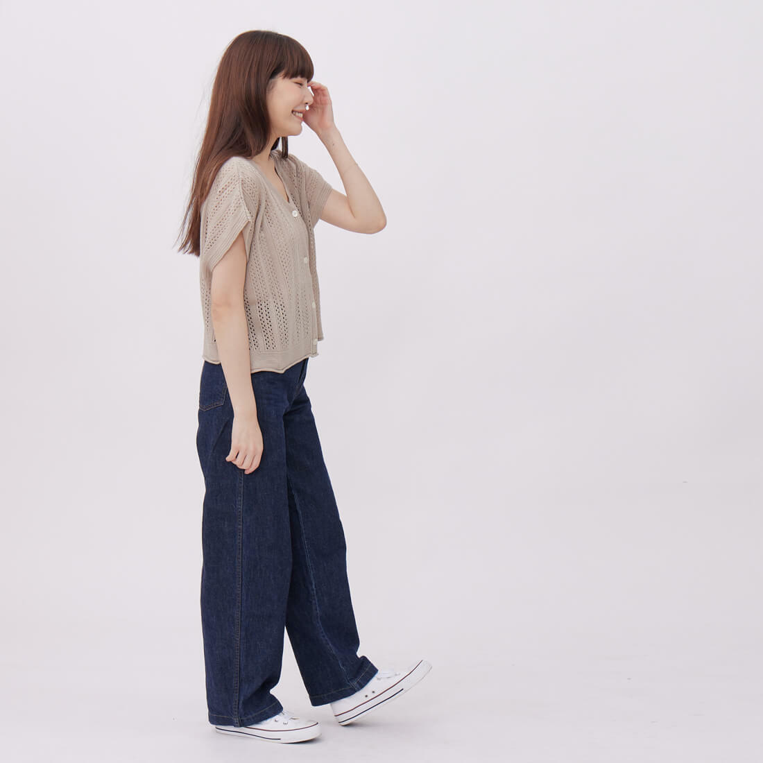 Delia針織鈕扣開襟背心/ 奶茶