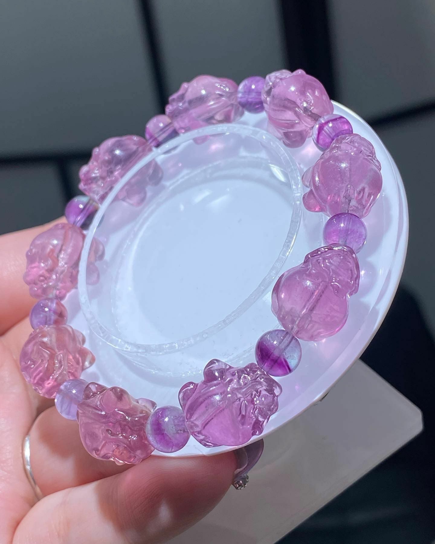 紫螢石龍龜手串