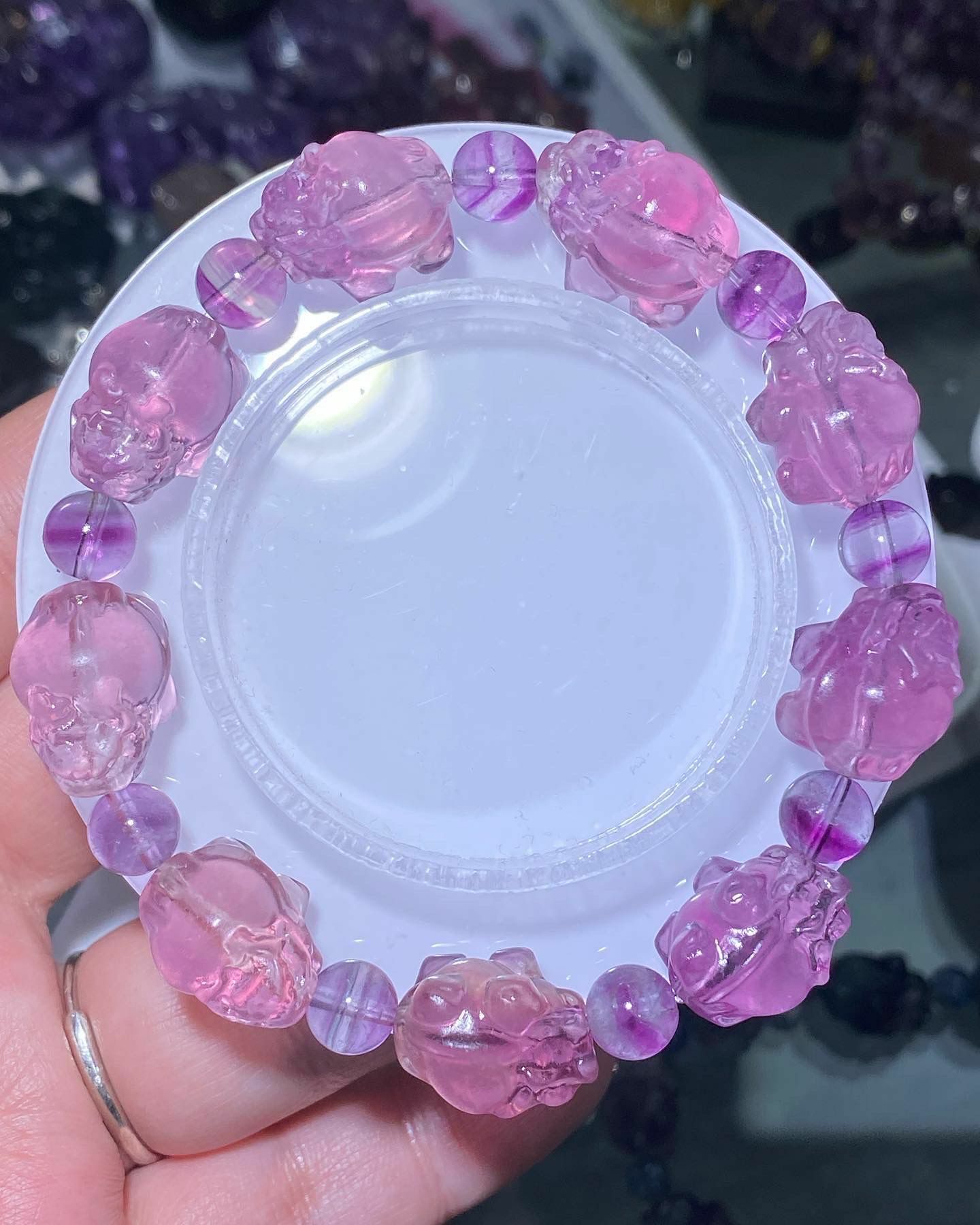 紫螢石龍龜手串