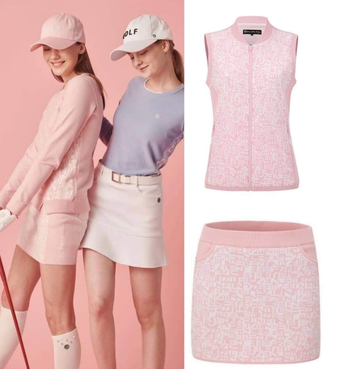 女 【現貨】3折起 /正韓國高球衣/韓風球衣/時尚知名品牌/Benjefe golf/秋冬款毛呢彈性拉鏈背心#MW112172