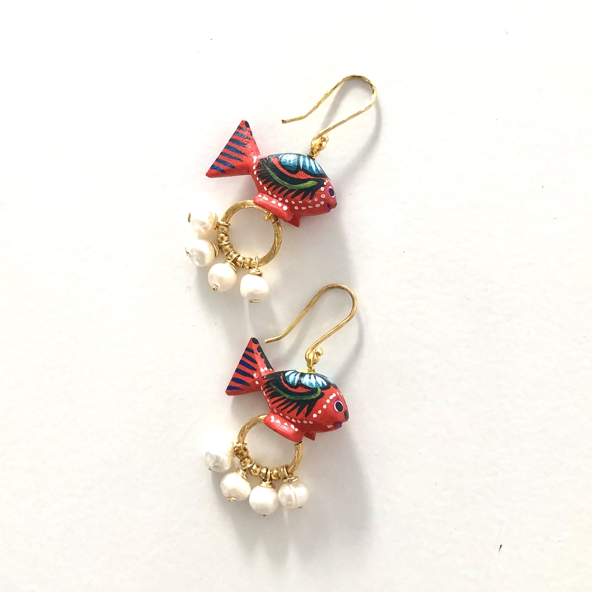 神獸手工木刻耳環｜Naranja｜墨西哥