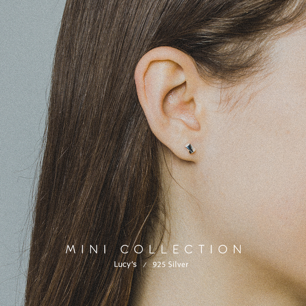 *925純銀〔輕銀系列〕銀磚 耳環 (105630)