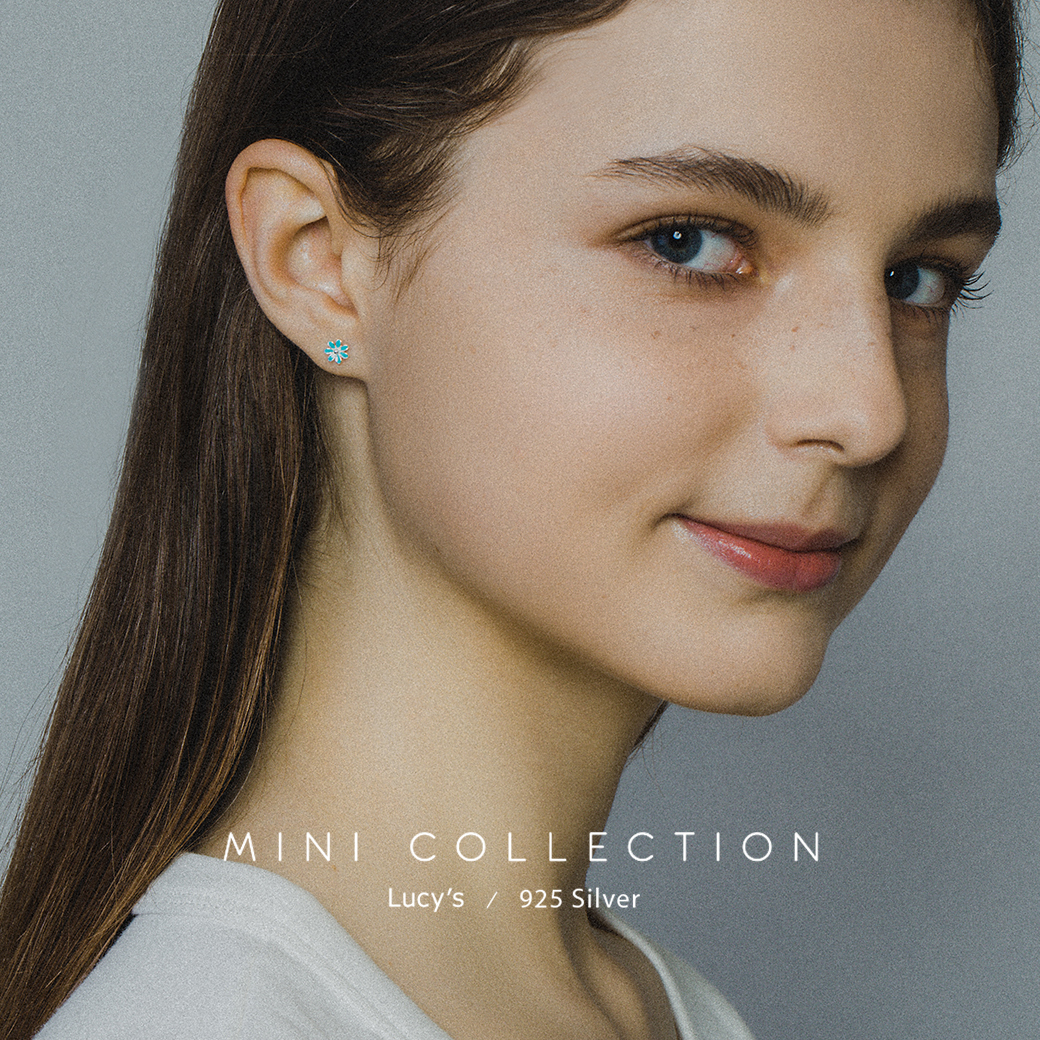 925純銀〔輕銀系列〕彩色小花 耳環 (三色) (104644/104645/104646)