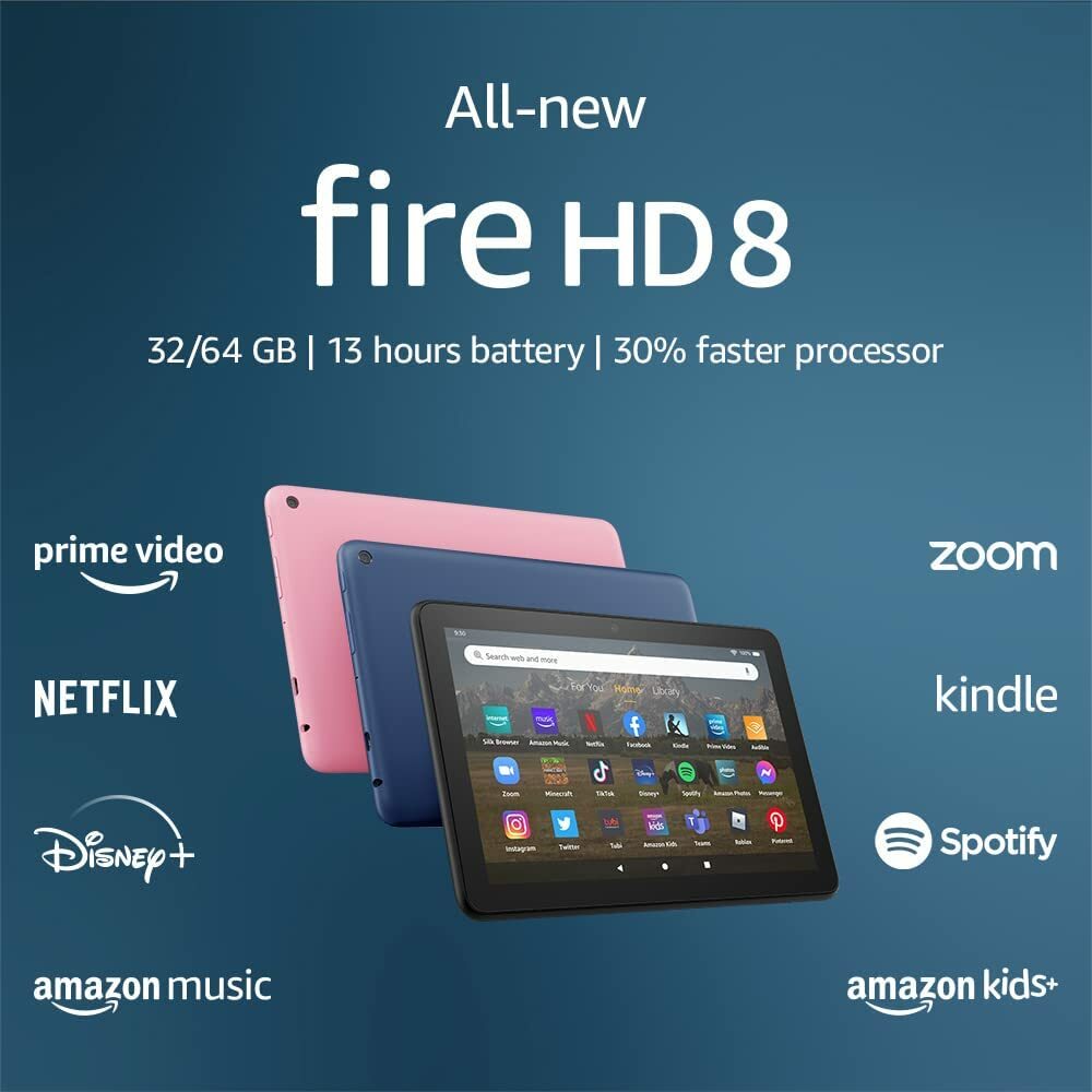 AMAZON - 【最新2022第12代】【32GB內存廣告版】(黑色) Fire HD 8