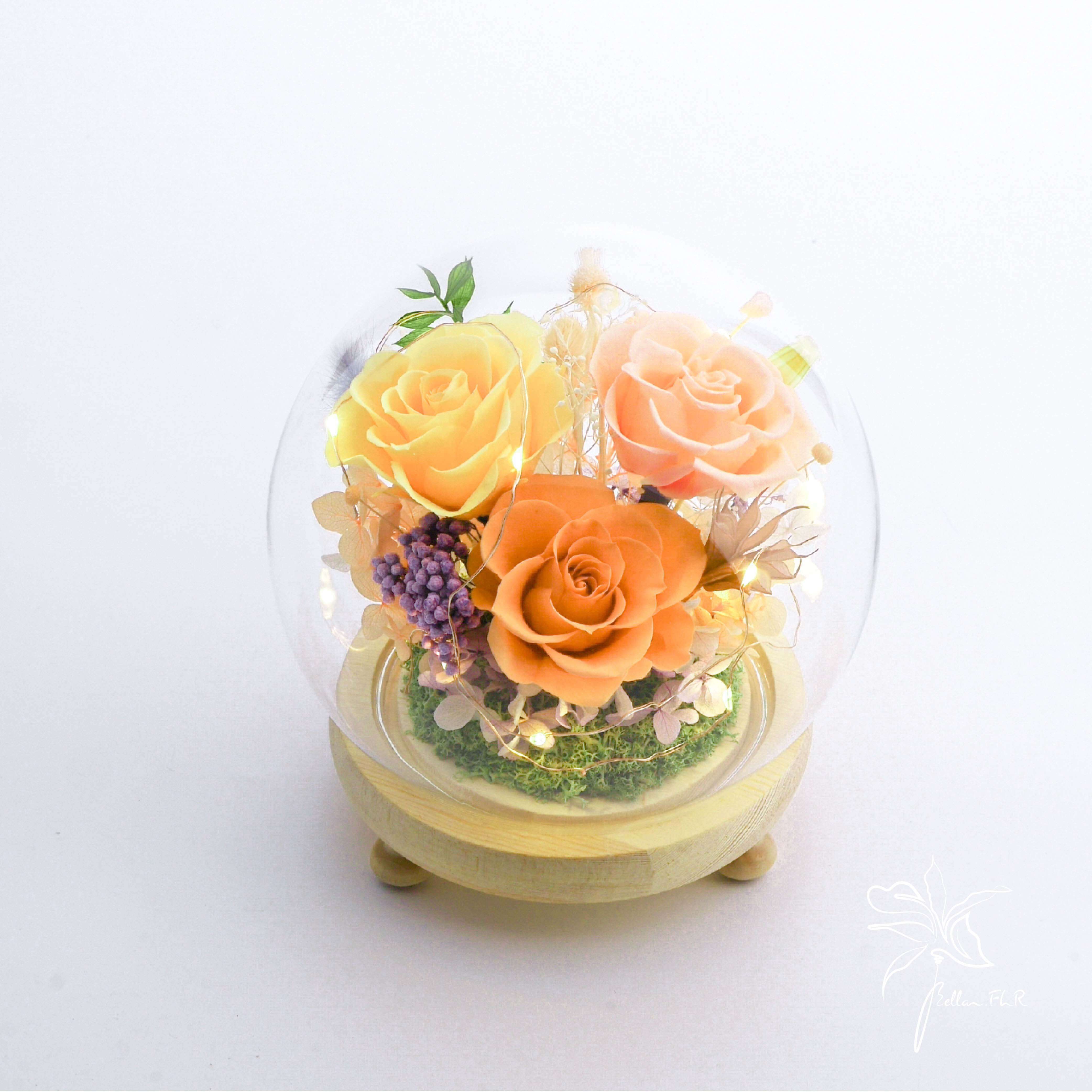 【甜蜜午後】圓球玻璃花盅-中