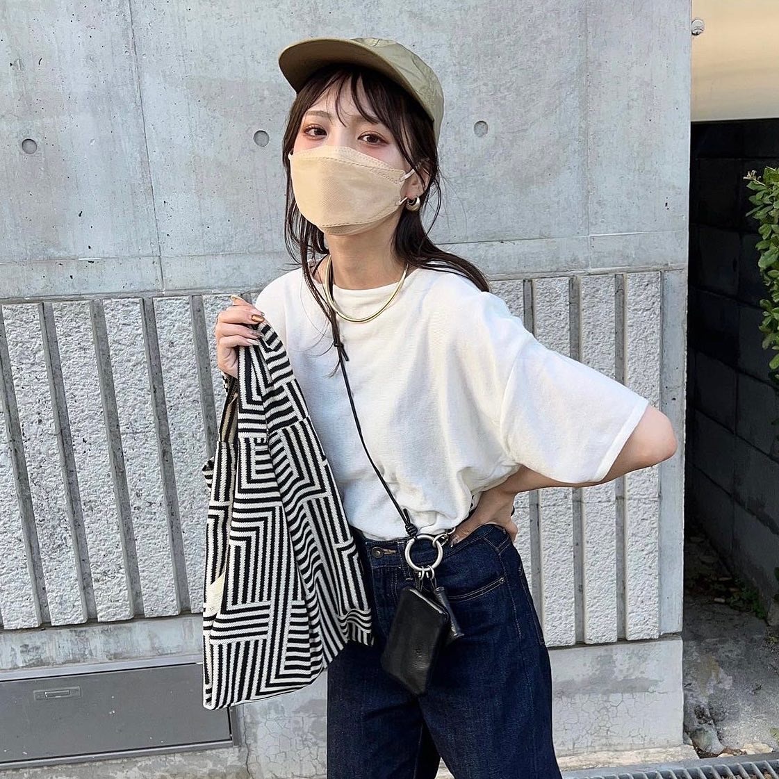 現貨┃日本製 TOKYO SHIBUYA POUCH 迷幻條紋 購物袋 環保袋 手提袋 收納