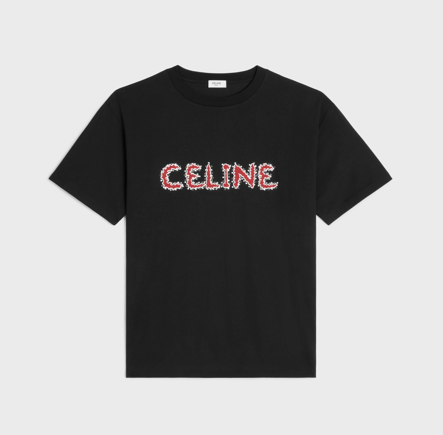 Celine rhinestones loose T-shirt in cotton jersey
