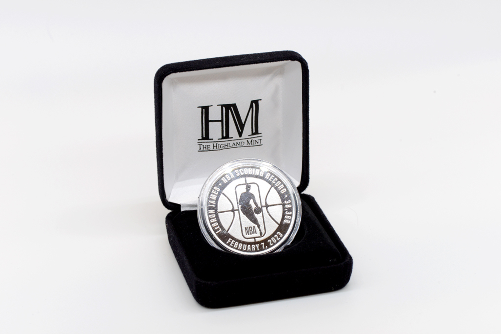 Highland Mint 洛杉磯湖人隊 LeBron James NBA 歷史得分紀錄 39mm 銀幣 紀念幣
