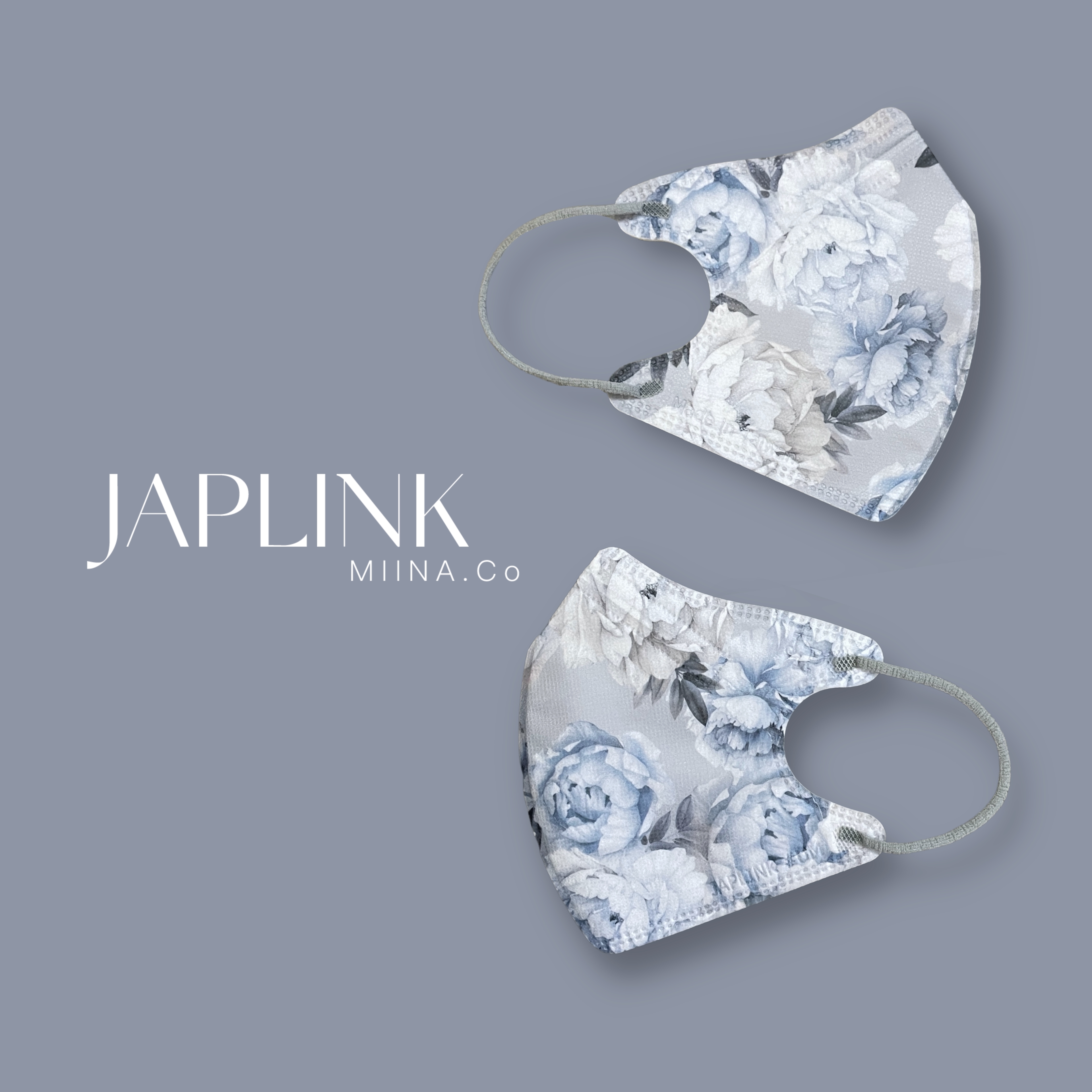 JAPLINK MASK 立體口罩【 HEPA 設計款 】風藍芍藥