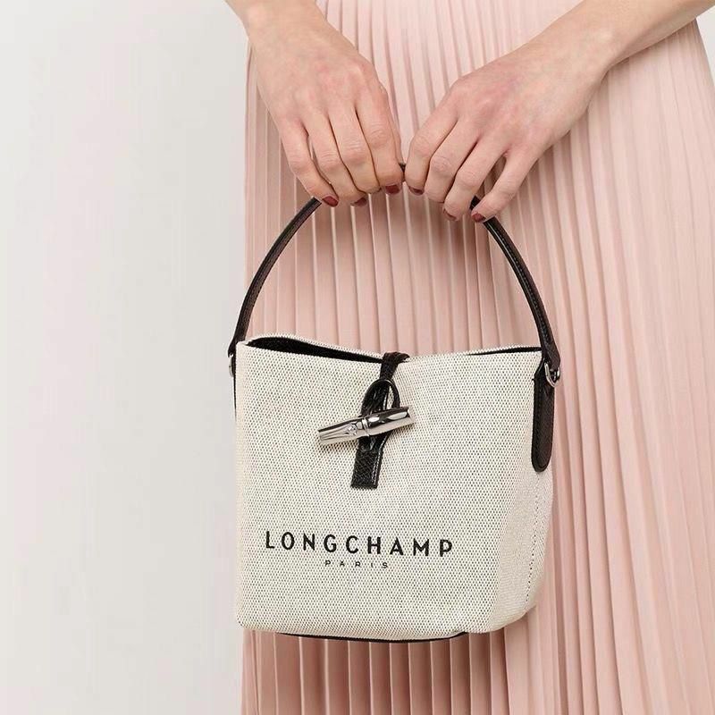 Longchamp帆布水桶包