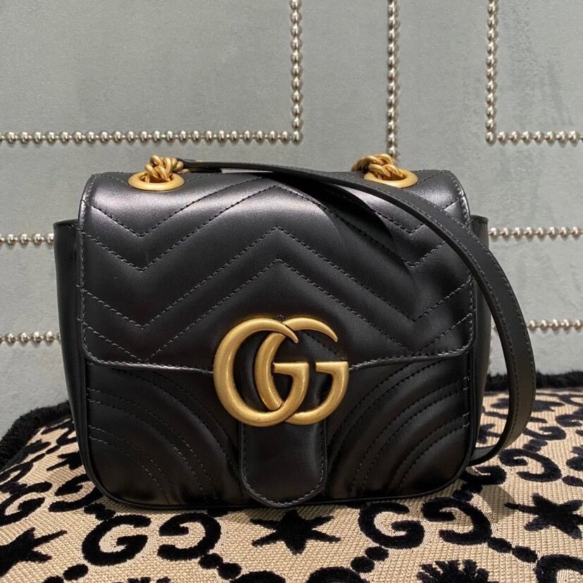 Gucci Marmont金屬鏈條方形豆腐包