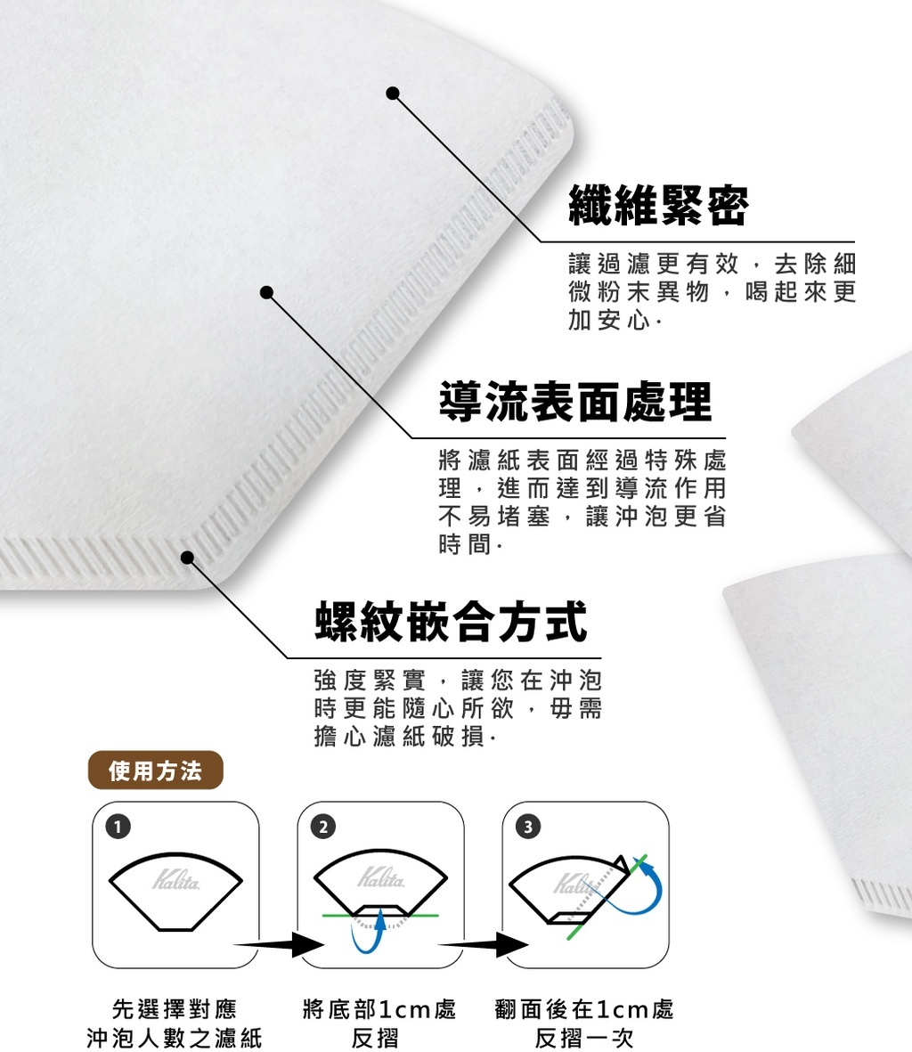 Kalita  FP 102 咖啡濾紙 1包 (100 pc) 2-4人用