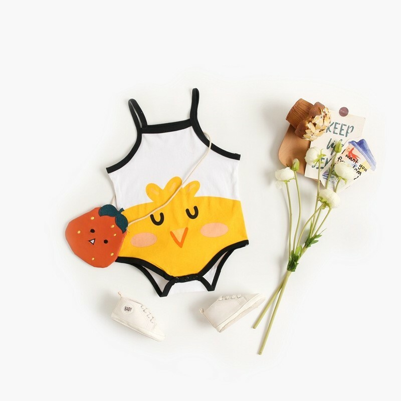 【限量】黃小雞-夏季背心/肩帶包屁衣(59-90)