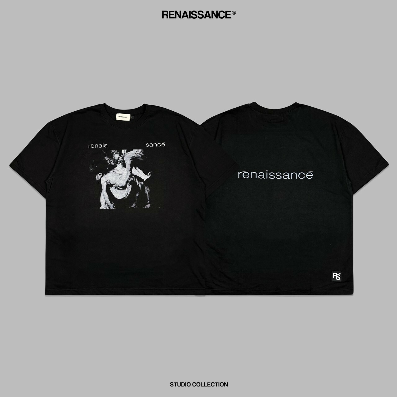 RENAISSANCE 宗教油畫 基督下葬 黑灰短袖 T “ ENTOMBMENT TEE