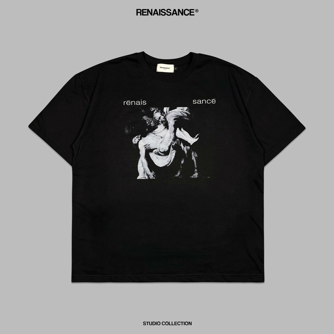 RENAISSANCE 宗教油畫 基督下葬 黑灰短袖 T “ ENTOMBMENT TEE