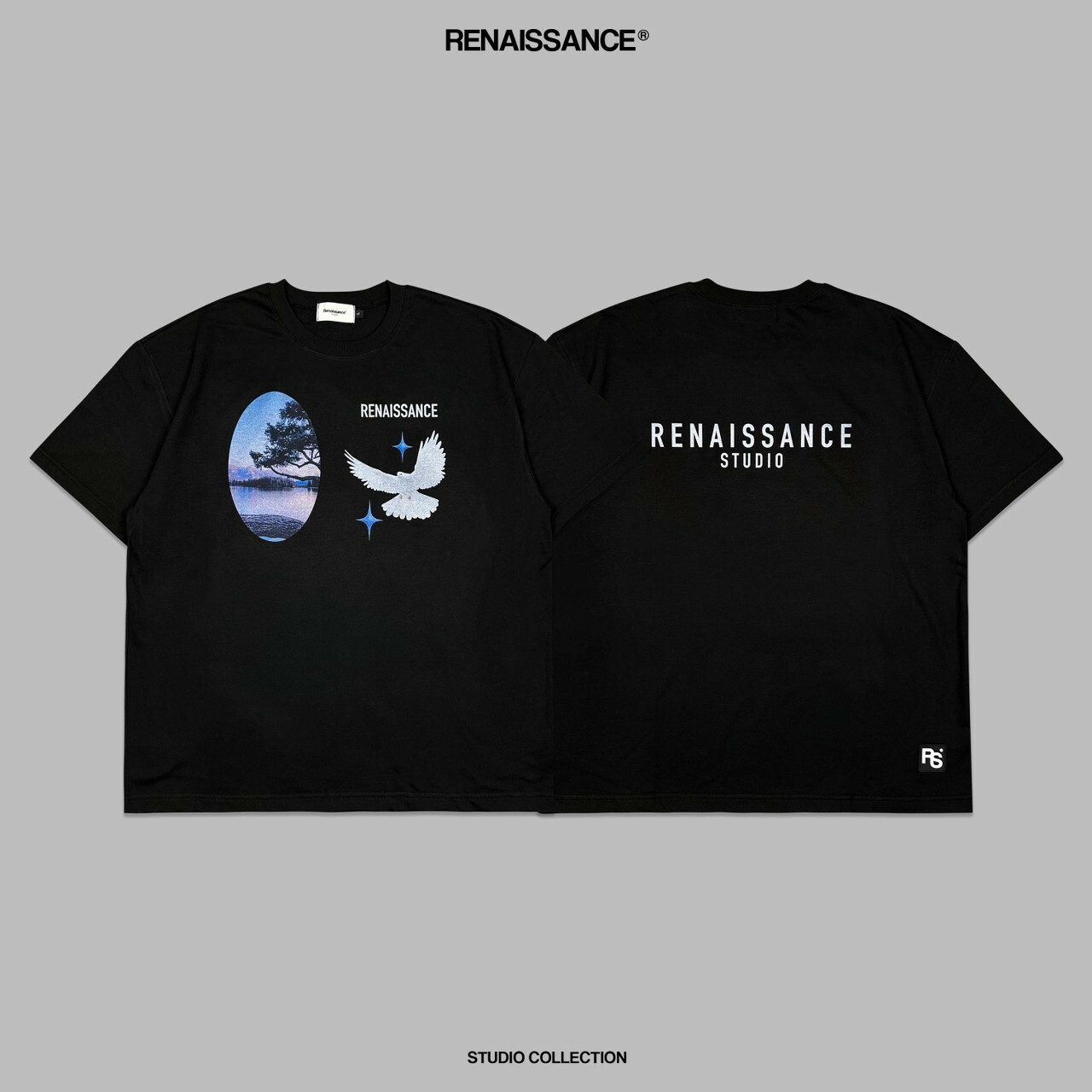 RENAISSANCE 鏡像風景 高級藍 和平鴿 短袖 T “ DOVE RIVER VIEW TEE “