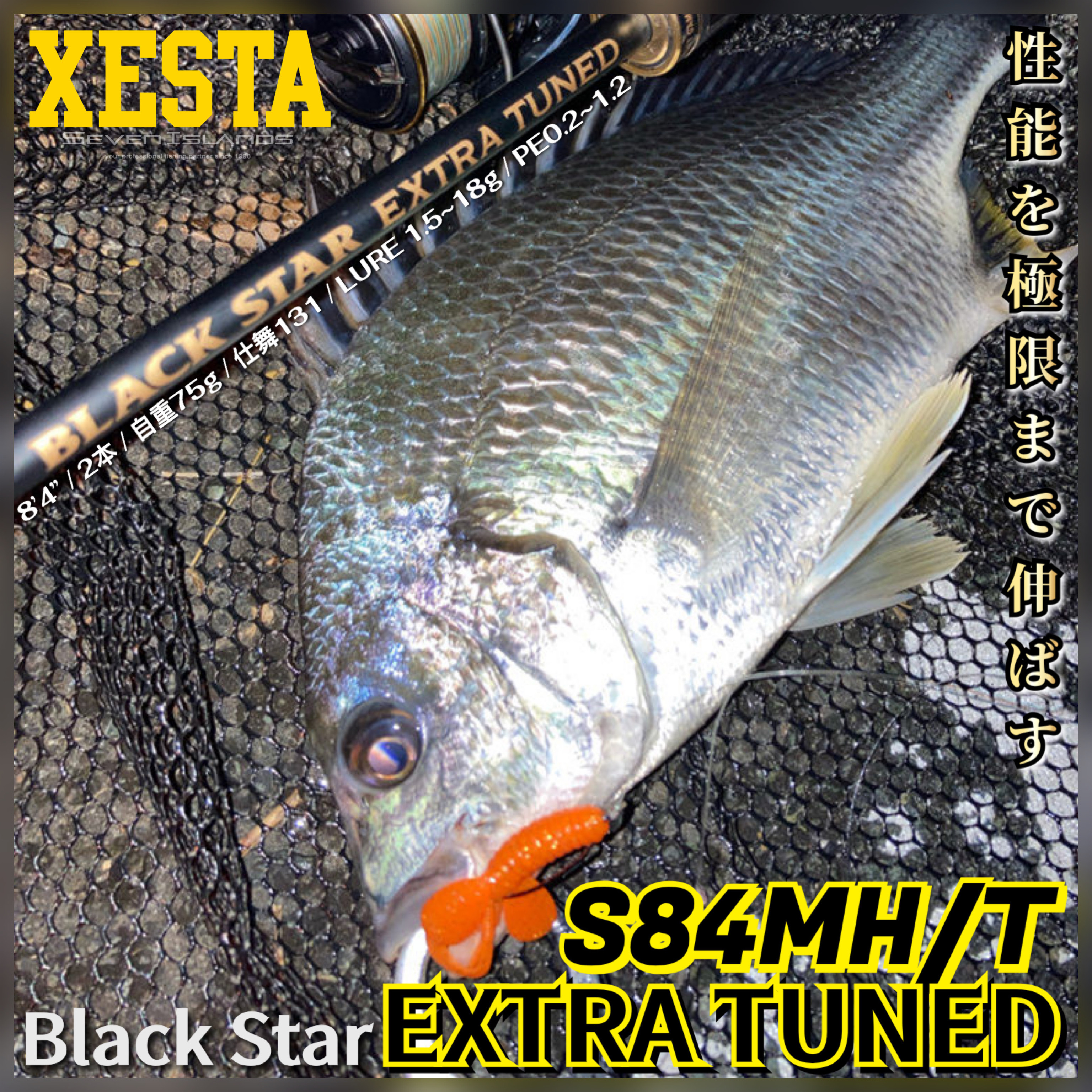 XESTA Black Star EXTRA TUNED S84MH-T Light Game Rod