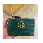 [S] TORY BURCH BRITTEN EMBOSSED ZIP CARD CASE,NORWOOD, 141067-318 (STB309)
