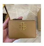 [S] TORY BURCH BRITTEN ZIP CARD CASE,TIRAMISU, 141006-221 (STB310)