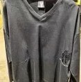 [S] LIFEWORK SIDE RADOK SLIT V-NECK LONG SLEEVED TSHIRT,BLACK, LW221TL72040 (SLW170)