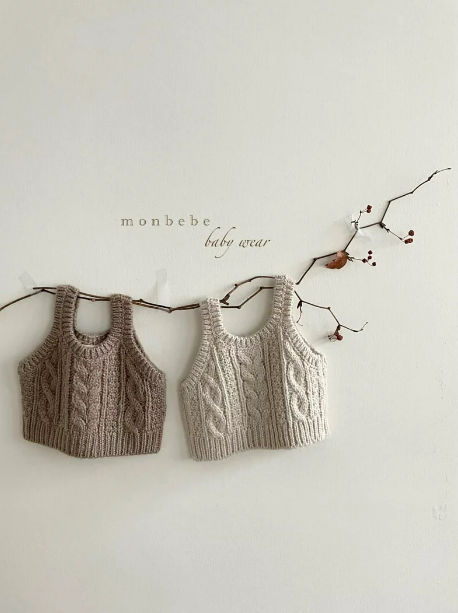 Monbebe 麻花針織背心