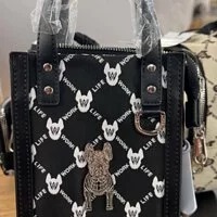 [S] LIFEWORK JACQUARD MINI CROSSBODY BAG,PATTERN BLACK, LW235BG40991 (SLW188)