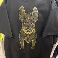 [S] LIFEWORK GOLD DOG LOOSE FIT T-SHIRT,PATTERN BLACK, LW225TS09091 (SLW190)