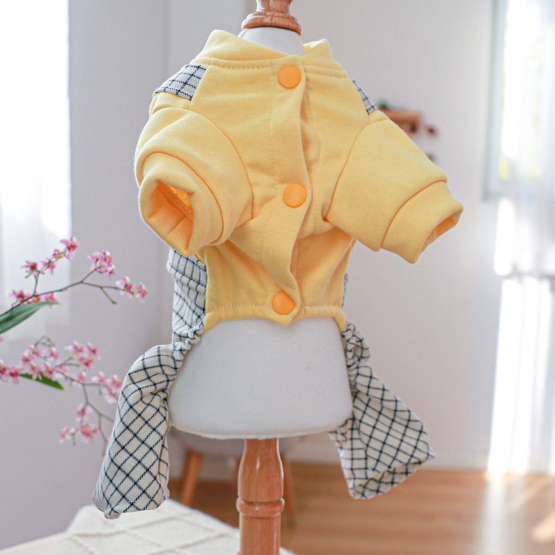 宠物衣服 4脚牵引黄衣白熊假2件裤