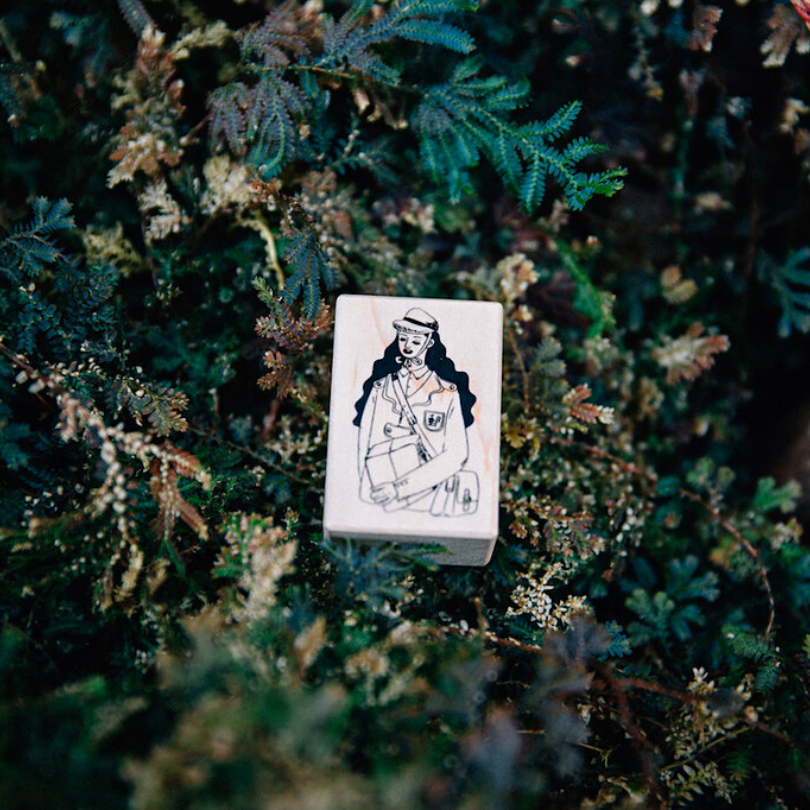 la dolce vita Wooden Stamp－Postgirl | with defects (Taiwanese Stationery Brand)