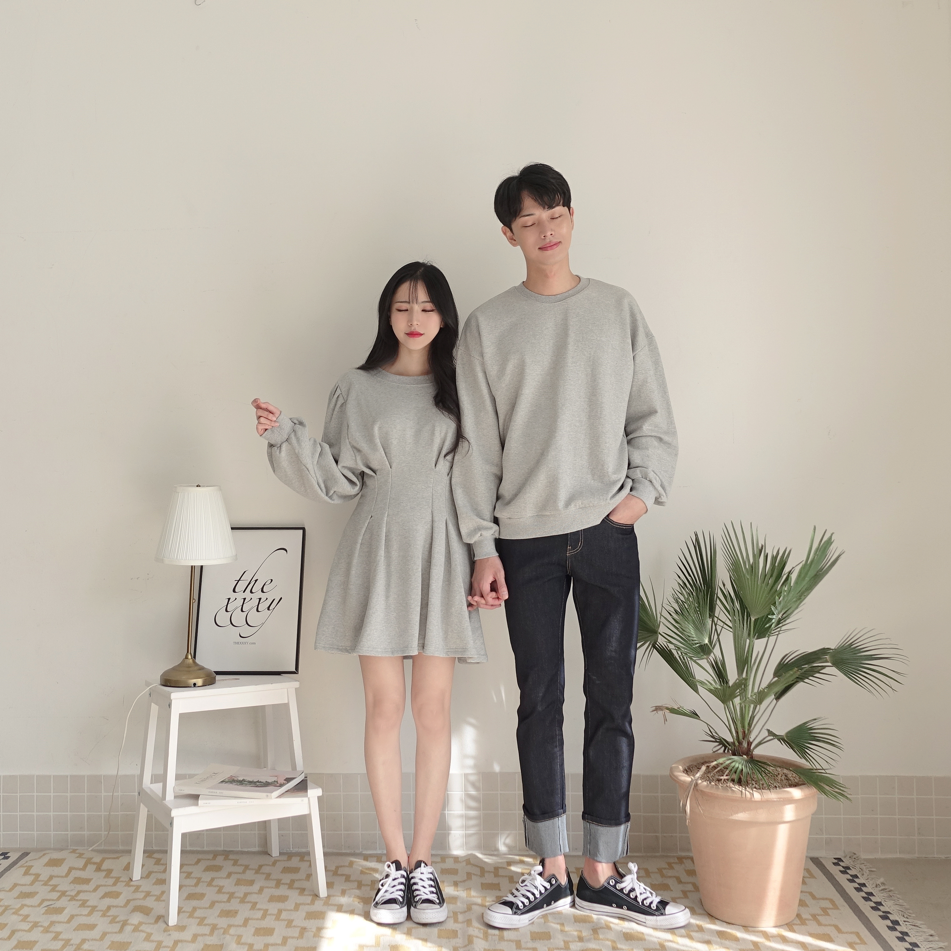 THankus 情侶裝｜落肩衛衣與蓬袖洋裝-商品資訊圖2