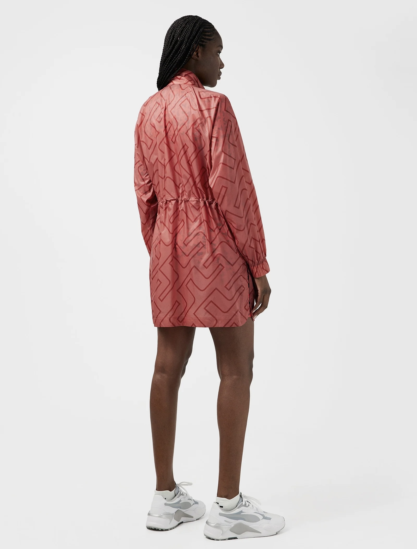 女【現貨】JL正品6折起/JL高爾夫球衣/ Jlindeberg ELOISE GOLF JACKET/2022年絕版品 JL印花字母長版防風外套